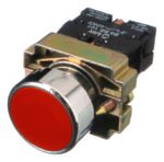 Pulsador Modular Rasante Rojo Aro Metalico Baw Ip65 Nc