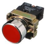 Pulsador Modular Rasante Rojo Aro Metalico Baw Ip65 Nc