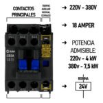 Contactor Tripolar 18a 7,5kw 1na + 1nc Bobina 24v - Baw - Image 5