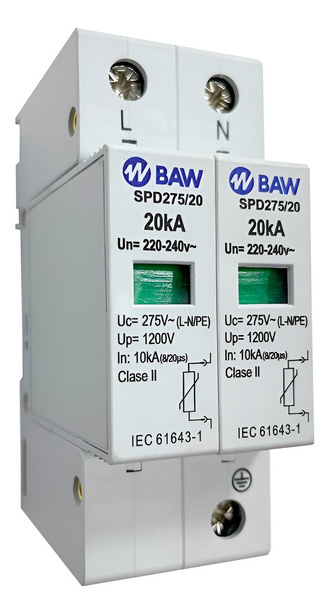 D_734190-MLA89218135313_082025-F.jpg Protector Descargas Atmosfericas 1p+n 20ka Sobretension Baw - Image 1