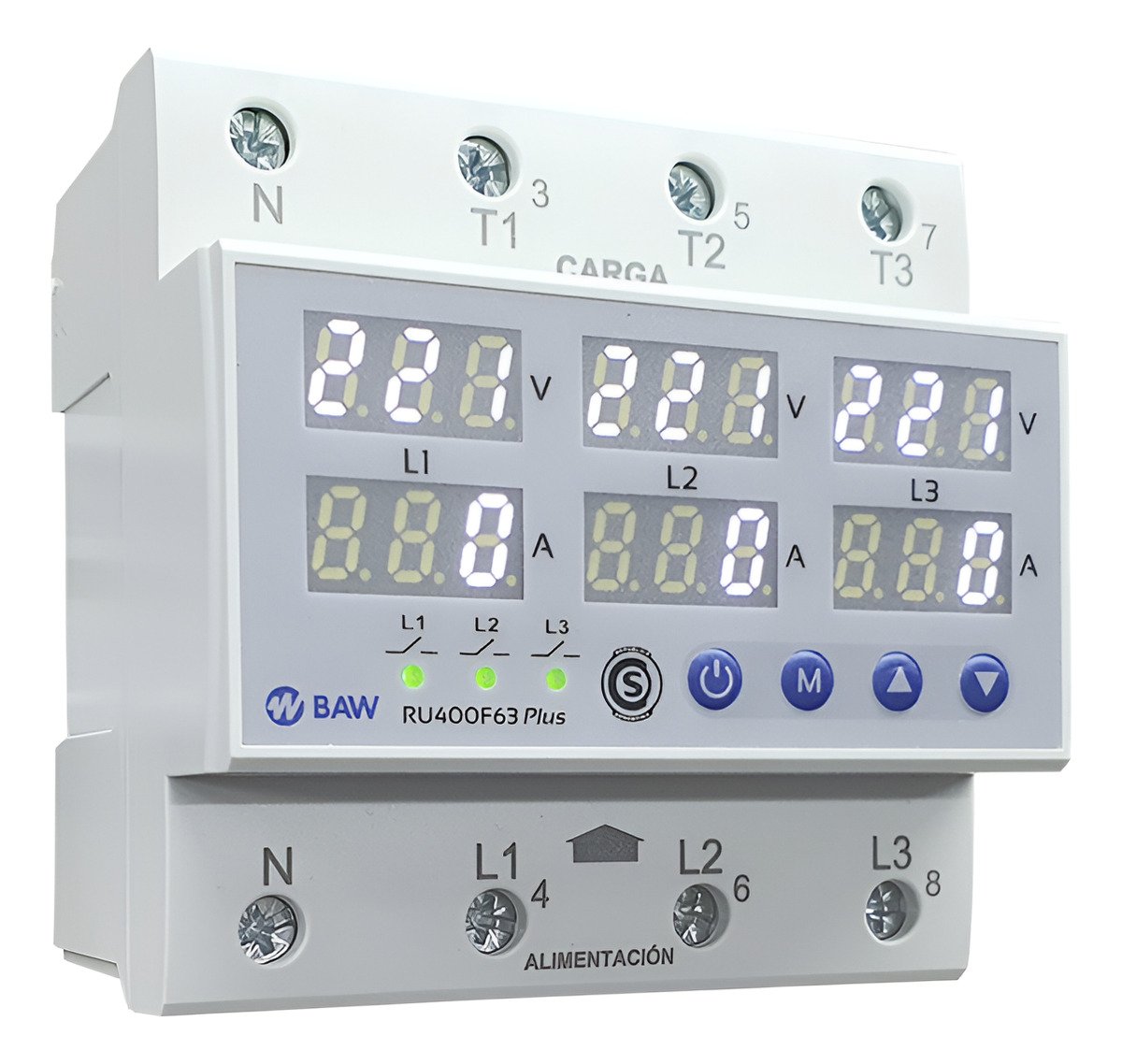 D_785078-MLA89172371059_082025-F.jpg Protector Tensión Digital Trifásica 63a Baw Voltamperimetro - Image 1