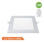 Plafon Led 12w Calido Panel Embutir Cuadrado - Image 2