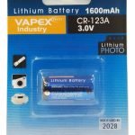 Pila Cr123a 3v Lithium Vapex Para Linterna Camara Sensores