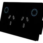 Tomacorriente Touch Smart Wifi Doble Negro 10amp Tbcin