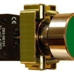 Pulsador Rasante Verde Aro Metalico 22 Mm Na Baw B5ba31