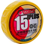 CINTA AISLADORA AMARILLA 19mm x 0,15mm x 10mts TACSA