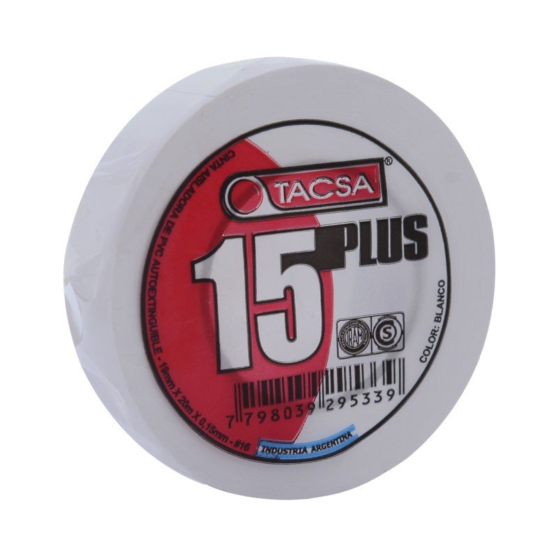 tacsablanca CINTA AISLADORA BLANCA 19mm x 0,15mm x 20mts TACSA - Image 1