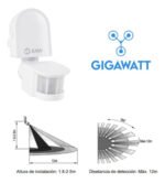 Sensor De Movimiento Baw Infrarrojo Orientable Ip44 1200w Blanco - Image 2