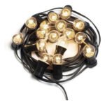 Guirnalda De Luces Exterior 10 Metros + 10 Lamparas Vintage Negro Guirnalda