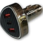 Cargador 66w 2 Usb + 1 Usb C Para Conector De Auto 12v Negro