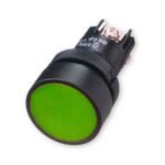 Pulsador Plástico para Panel Ø22 Verde Rasante NA
