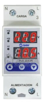 Protector De Tensión Digital Baw 40a Monofásico 400v Riel Din - Image 3