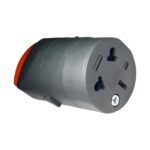 Ficha Hembra 10A 3 Patas Binorma Axial Gris y Naranja Richi