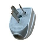 Ficha Macho 10A Premium 2 Patas + Tierra Blanco/Gris Exultt