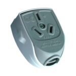 Ficha Hembra 10A Premium 2 Patas + Tierra Blanco/Gris Exultt