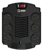 Estabilizador De Tensión 1000w 6 Tomas 1 Usb + 1 Usb-c Baw Negro - Image 2