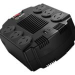 Estabilizador De Tensión 1000w 6 Tomas 1 Usb + 1 Usb-c Baw Negro