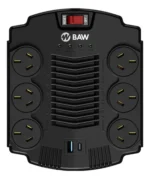 Estabilizador De Tensión 600w 6 Tomas 1 Usb + 1 Usb-c Baw Negro - Image 2