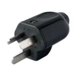 Ficha Macho 10A Axial 3 Pernos Chatos Negro Kalop