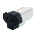 Ficha Hembra 10A Axial 3 Patas Binorma Blanco Kalop