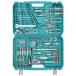 Set De Herramientas Total Súper Completo, 137 Piezas - Manuales, Llaves Crique, Dados Y Puntas - Encastre De 1/2 Y 1/4 - Thkthp21376 Turquesa