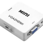 Adaptador Convertidor De Señal Vga + Audio A Señal Hdmi Blanco