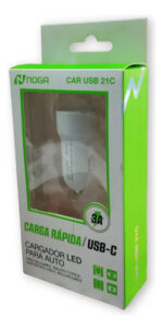 Cargador 3a Usb C Para Conector De Auto 12v/24v Blanco - Imagen 2