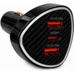Cargador 66w 2 Usb + 1 Usb C Para Conector De Auto 12v Negro