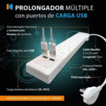 Zapatilla Prolongador 5 Tomas Blanca+usb + 1.5m Cable Kalop - Image 4