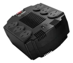 Estabilizador De Tensión 600w 6 Tomas 1 Usb + 1 Usb-c Baw Negro