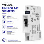 Termica Unipolar 10A Siemens Curva C - Imagen 2