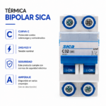 Termica Bipolar 32A Sica Curva C - Imagen 2