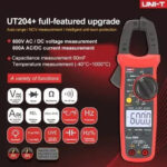 Pinza Amperimétrica Digital Uni-t Ut204+ 600a Ac/dc True Rms Ncv Multímetro Profesional - Image 4