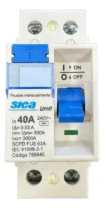 Disyuntor Diferencial Bipolar Sica 40a 2p 30ma 785640