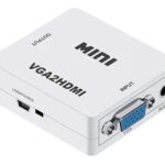 Adaptador Vga A Hdmi Con Salida De Audio Y Cable P2 Blanco