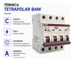 Termica Tetrapolar 50A BAW H34C Curva C - Imagen 2