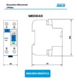 Disyuntor Diferencial Bipolar Sica 40a 2p 30ma 785640 - Image 2