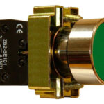Pulsador Rasante Verde Aro Metalico 22 Mm Na Baw B5ba31