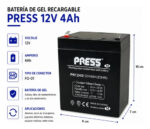 Batería De Gel Recargable De 12v 4ah Press - Imagen 2