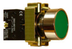 Pulsador Rasante Verde Aro Metalico 22 Mm Na Baw B5ba31