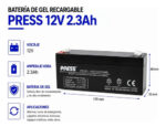 Batería Gel Recargable 12v 2.3ah Press Pr1223 - Imagen 2