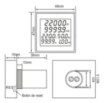 Multimedidor Digital De Energia Monofásico Baw 22mm Para Pan - Imagen 5