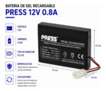 Batería Gel Recargable 12v 0.8ah Press Pr128 - Imagen 2
